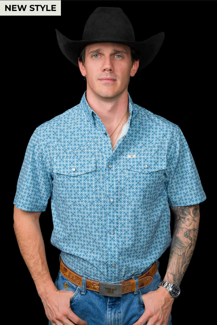 pearl snap dress shirt Saddle Brown Men's Embroidered Leyoma Two snap flap pockets Men's Oxford Dress Western L-Sleeve
