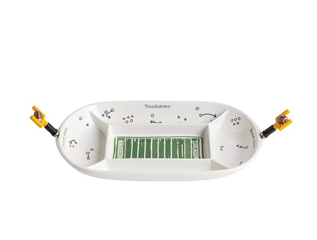 Divided Football Field Game Day Platter Set