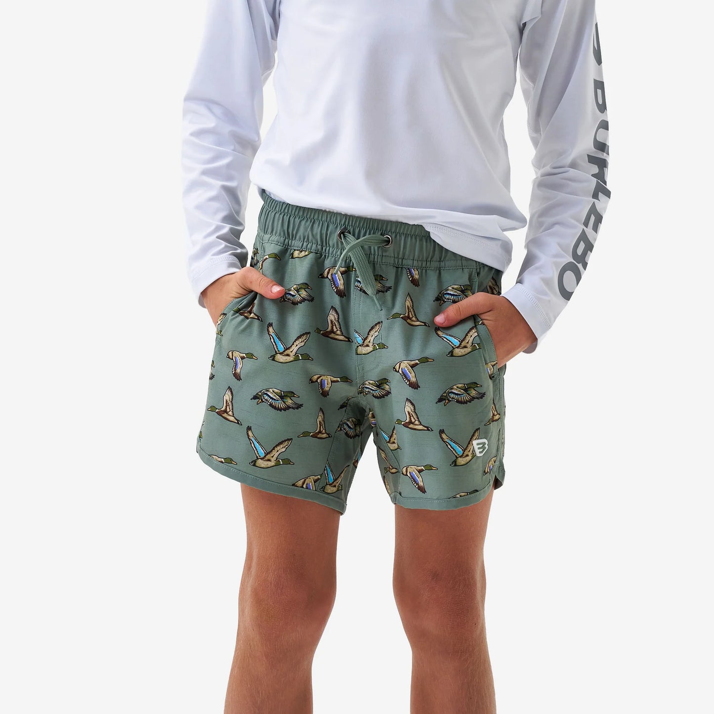 Youth Swim Trunk | Jumbo Mallards | Green