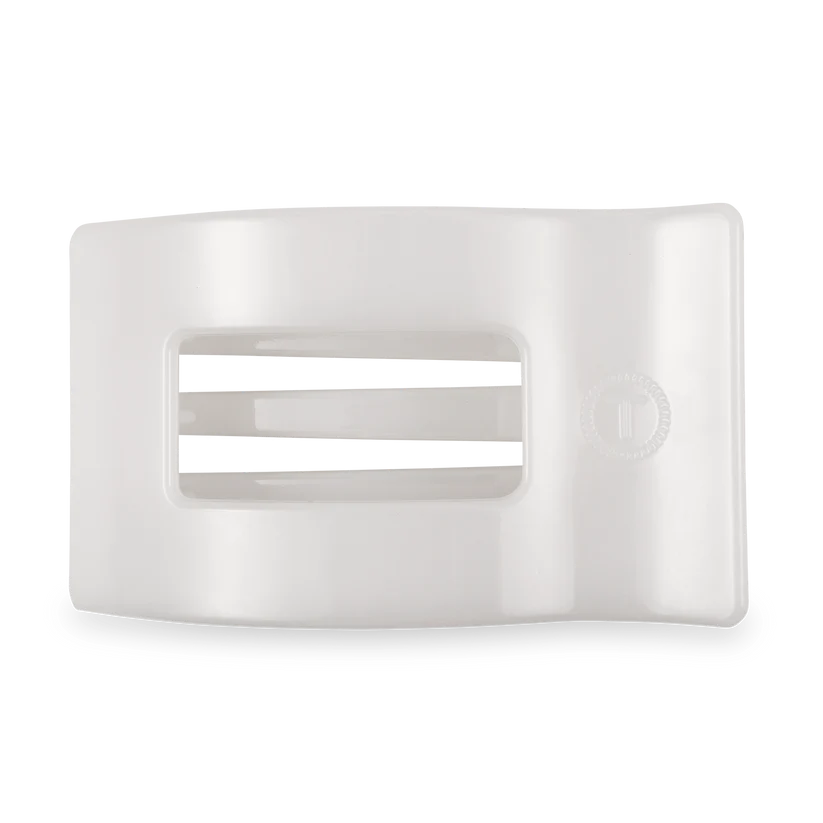 Coconut White Large Flat Rectangle Hair Clip
