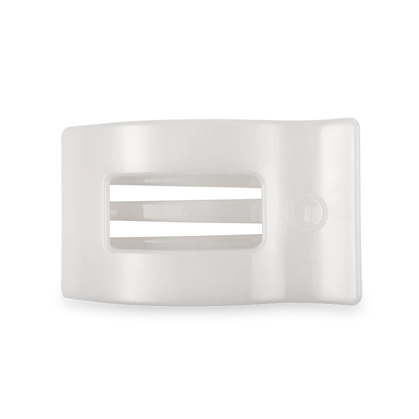 Coconut White Medium Flat Rectangle Hair Clip