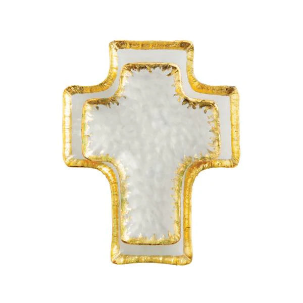 Glass Cross Tidbit Tray | Set of 2