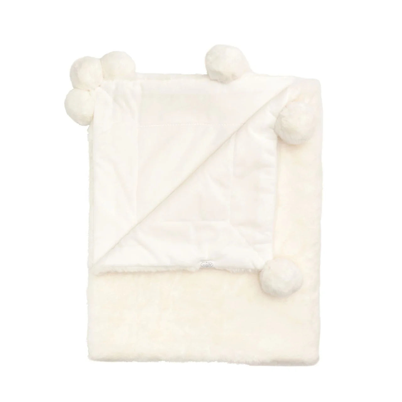 Ivory Fur Pom Pom Blanket