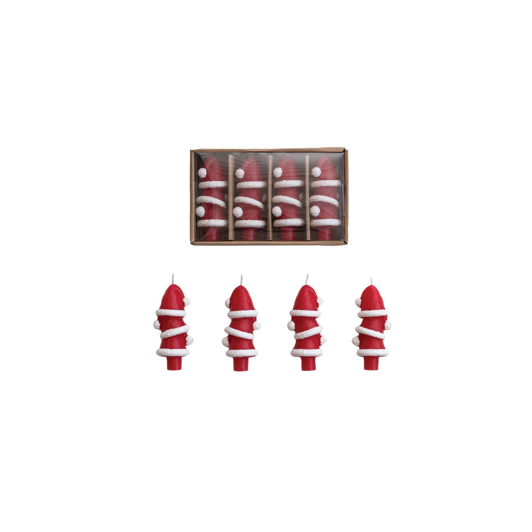 Santa Hat Taper Candles Set