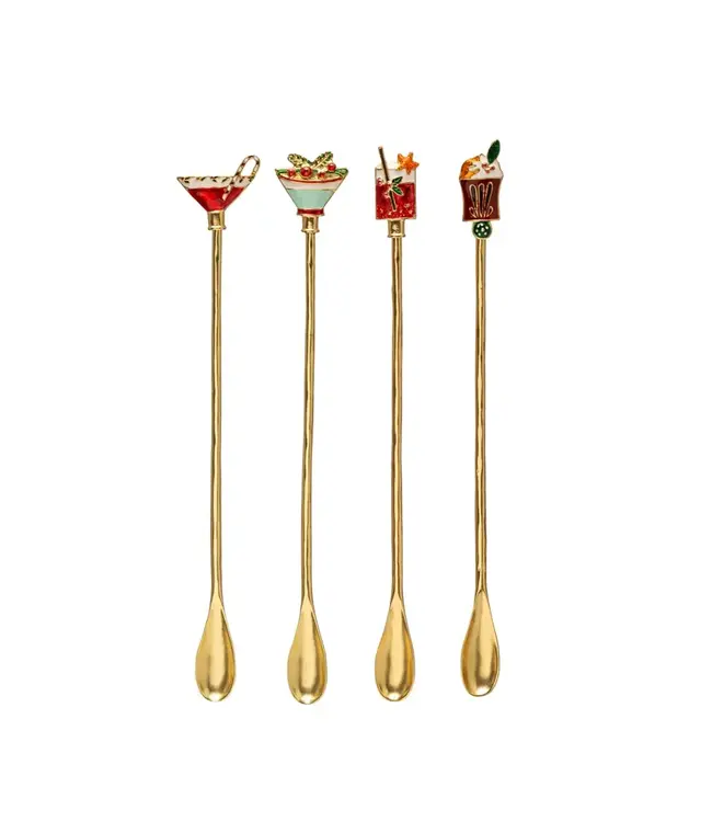 Zinc Alloy Cocktail Spoon Enameled Beverage