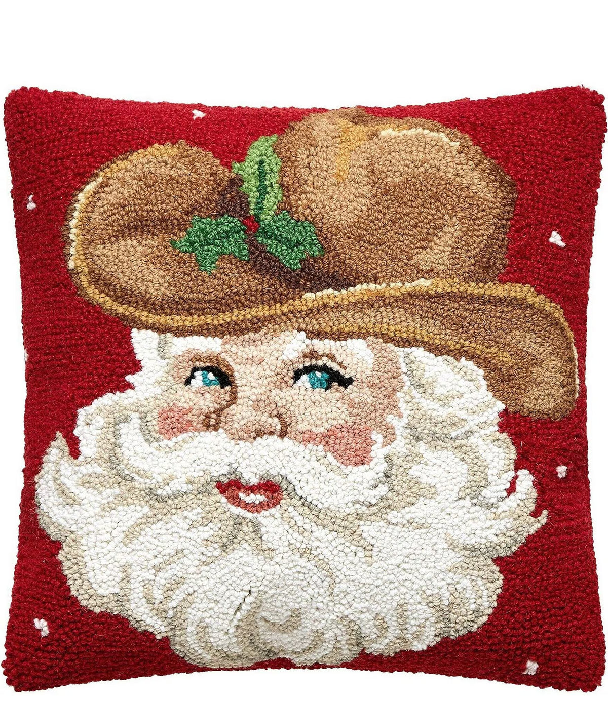 Holiday Santa Wool Hook Pillow