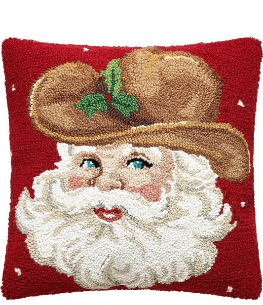 Holiday Santa Wool Hook Pillow