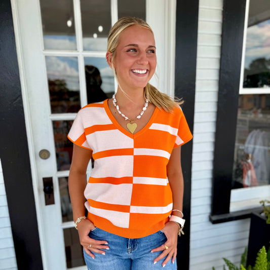 Hannah Sweater Top | Orange