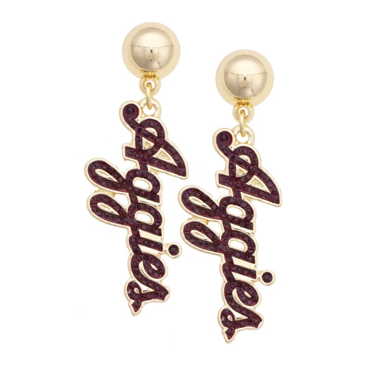 Texas A&M Aggies Pave Outline Earrings