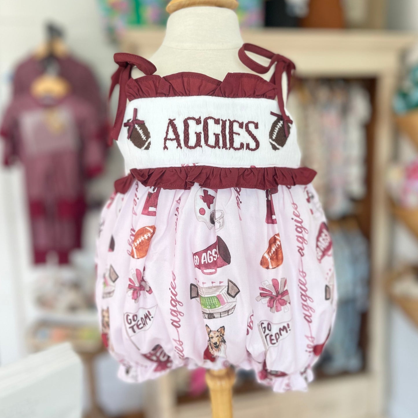 Texas A&M Aggies Smocked Tie Bubble