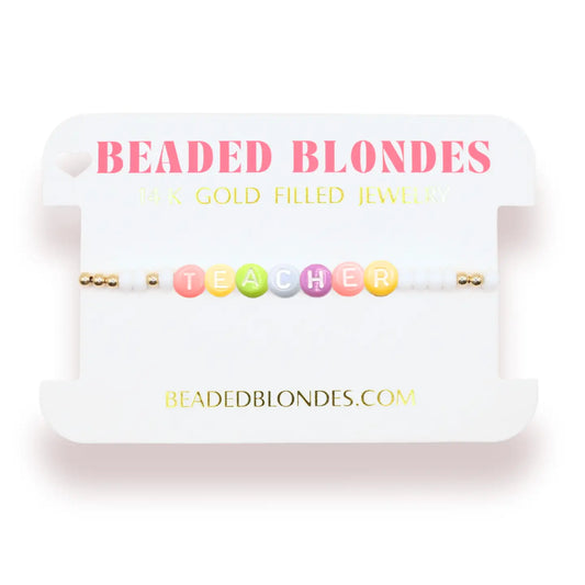 Teacher Rainbow Letter Bracelet | Standard