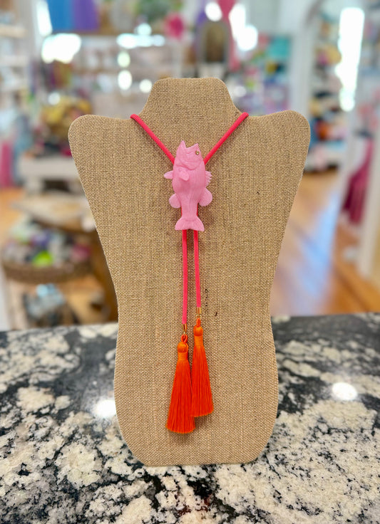 Fish Bolo Light Pink with Neon Pink & Orange
