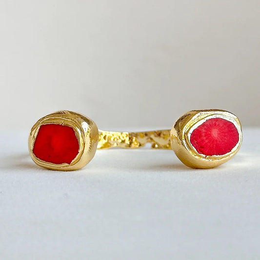 Misty Bracelet Cuff Raw Red Coral