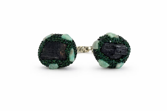 Green Bling Cuff | Black Tourmaline