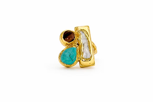 Arch Ring | Turquoise/Tiger's Eye
