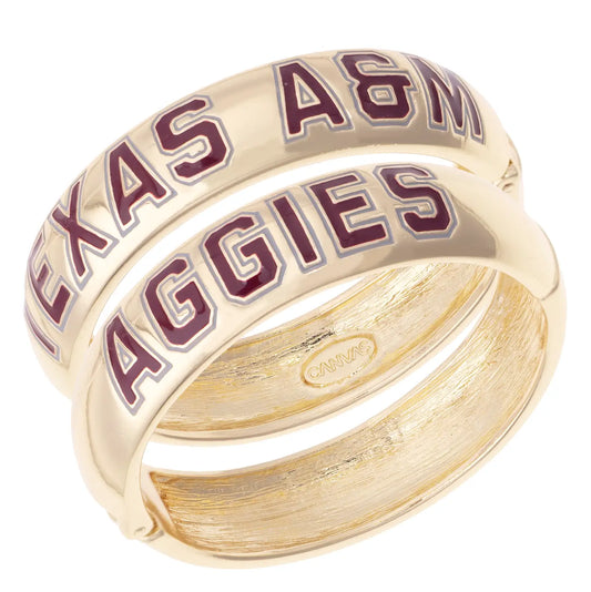 Texas A&M Aggies Polished Metal Hinge Bangle