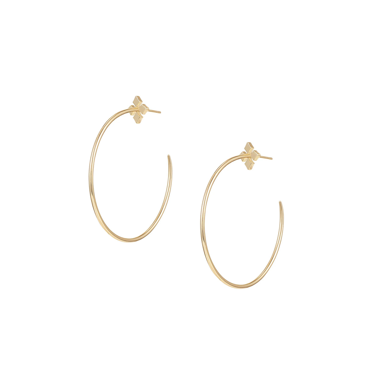 Heritage Cross Hoop Earrings in Gold
