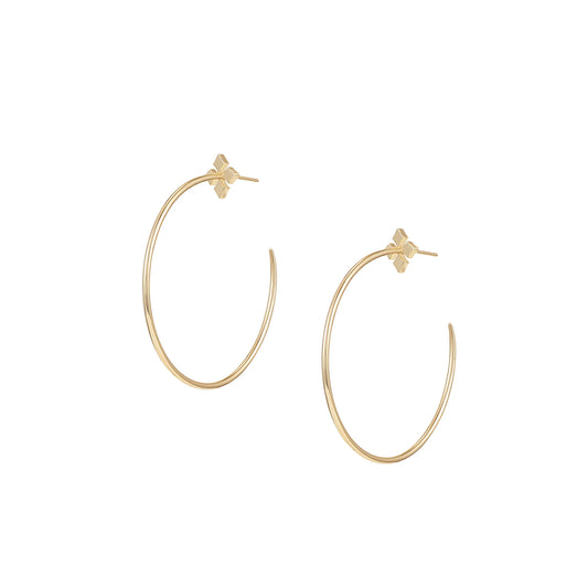 Heritage Cross Hoop Earrings in Gold