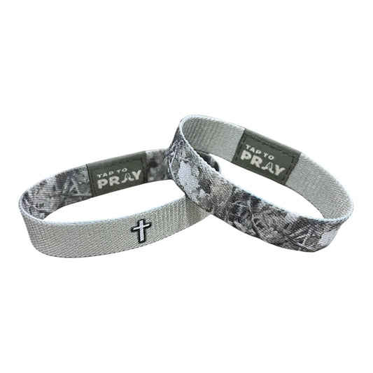 Tap To Pray® Wristband – Forest Camo Smoke