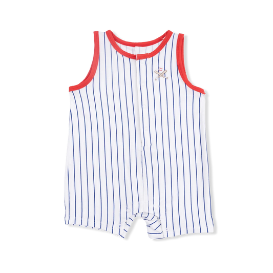 Baseball Stripe | Sleeveless Shortie Romper