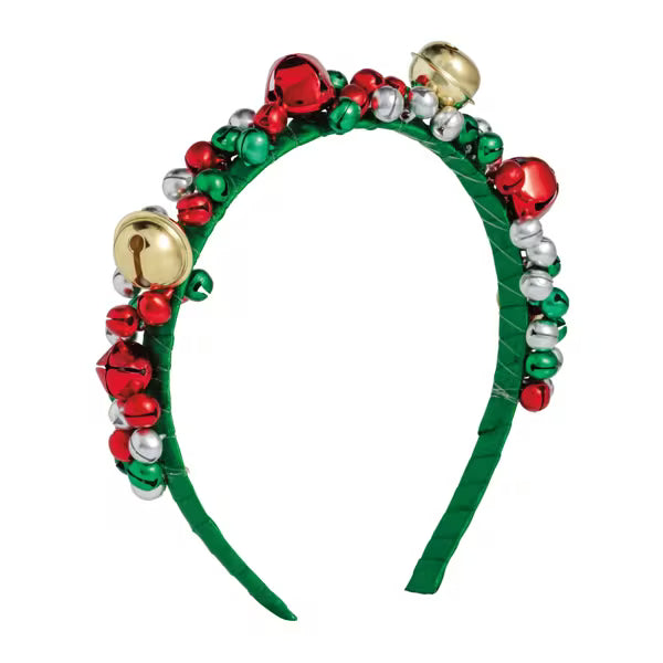 Green & Red Jingle Bell Headband