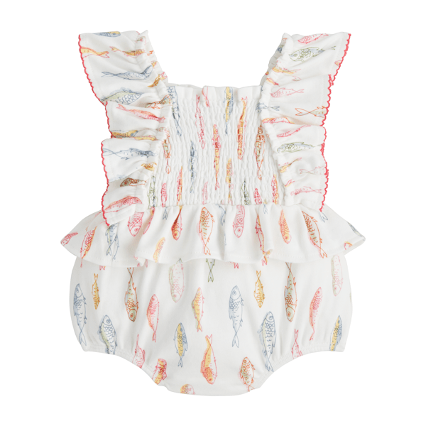 Fish Smocked Baby Bubble