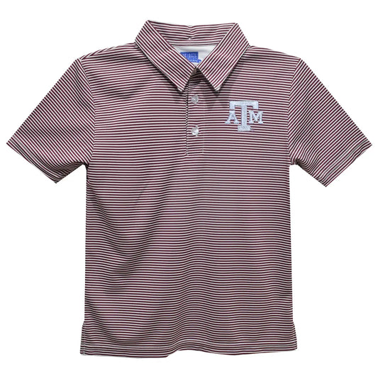 Texas A&M Aggies Maroon Stripes Polo