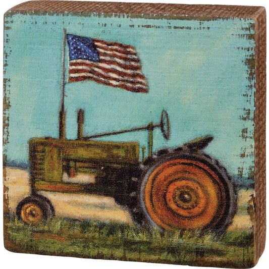 Block Sign | Tractor with Flag