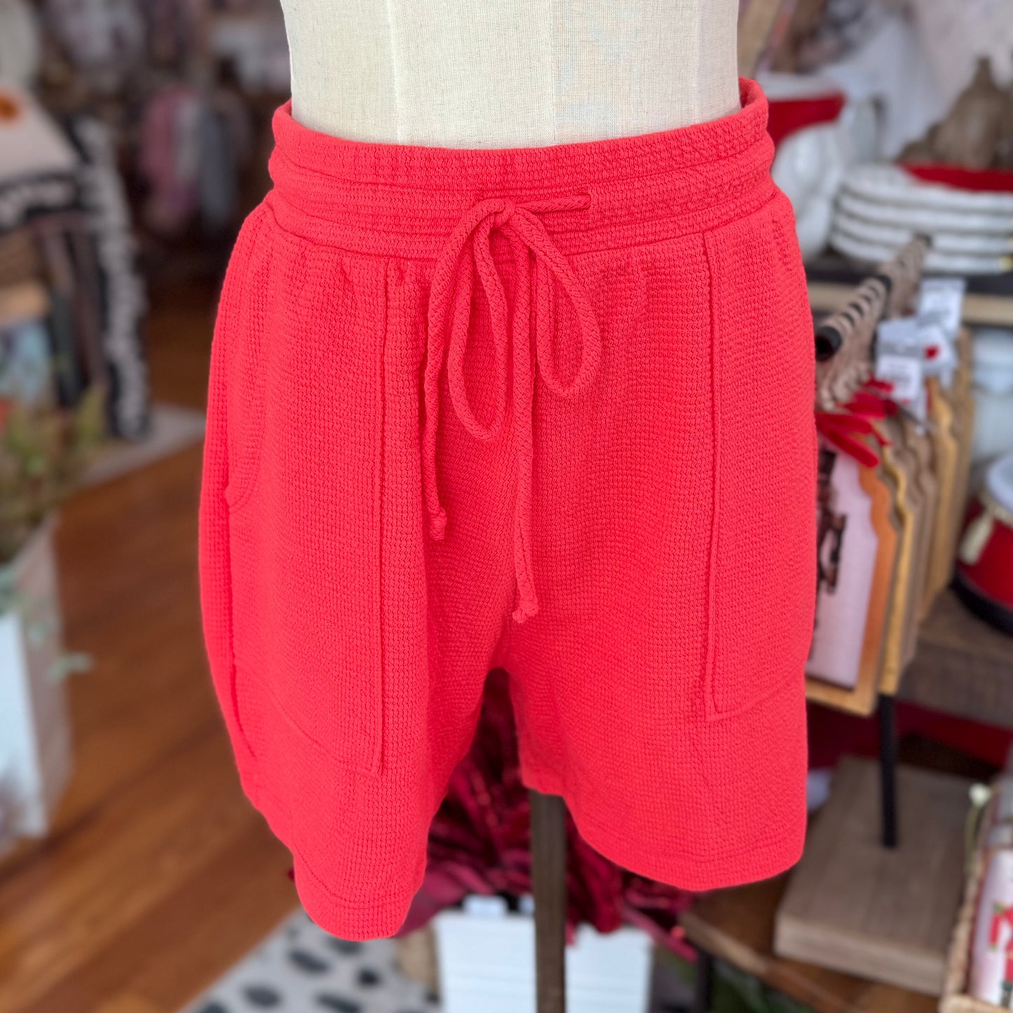 Red Knit Christmas Shorts