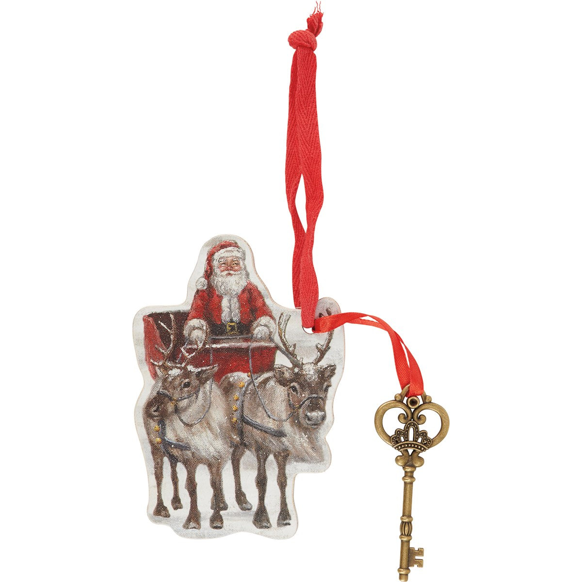 Santa's Sleigh Key Ornament