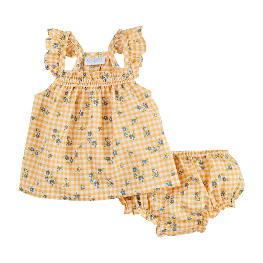 Yellow Gingham Set | Mudpie