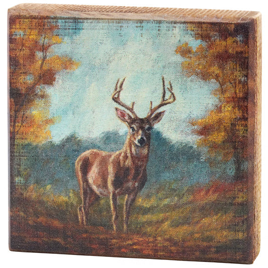 Forest Deer Block Sign