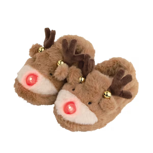 Christmas Jingle Light-Up Slippers | Reindeer