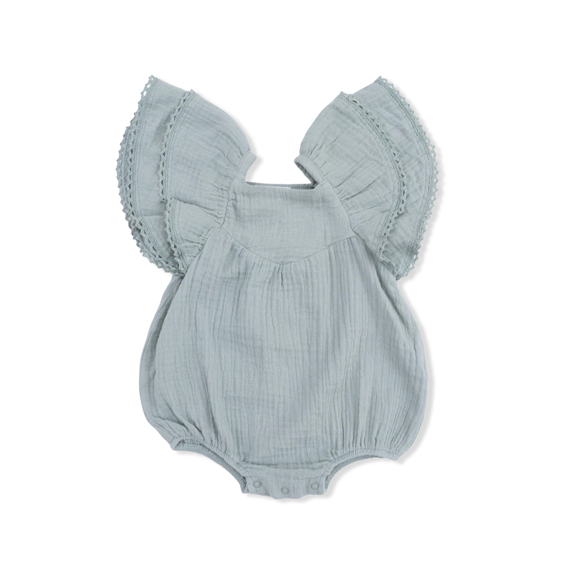 Solid Muslin Jadeite | V-Neck Bubble