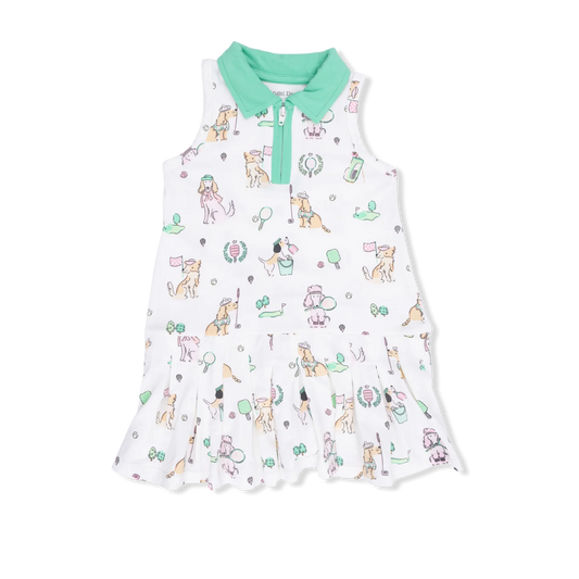 Country Club Dogs Pink | Polo Tennis Dress with Cartwheel Short
