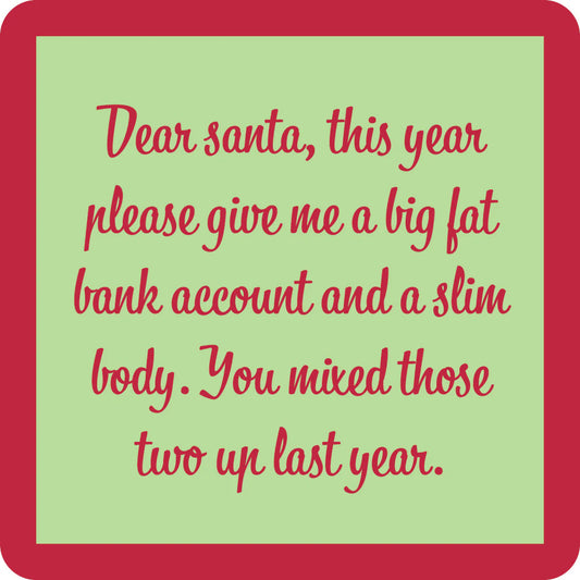 Dear Santa CHRISTMAS Coaster