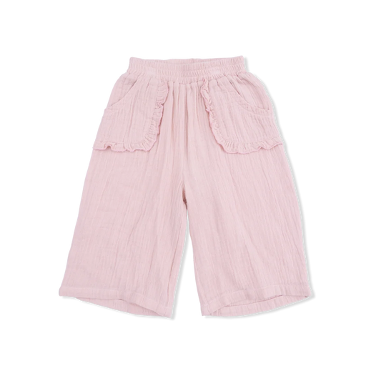 Wide Leg Pant with Ruffle Pocket