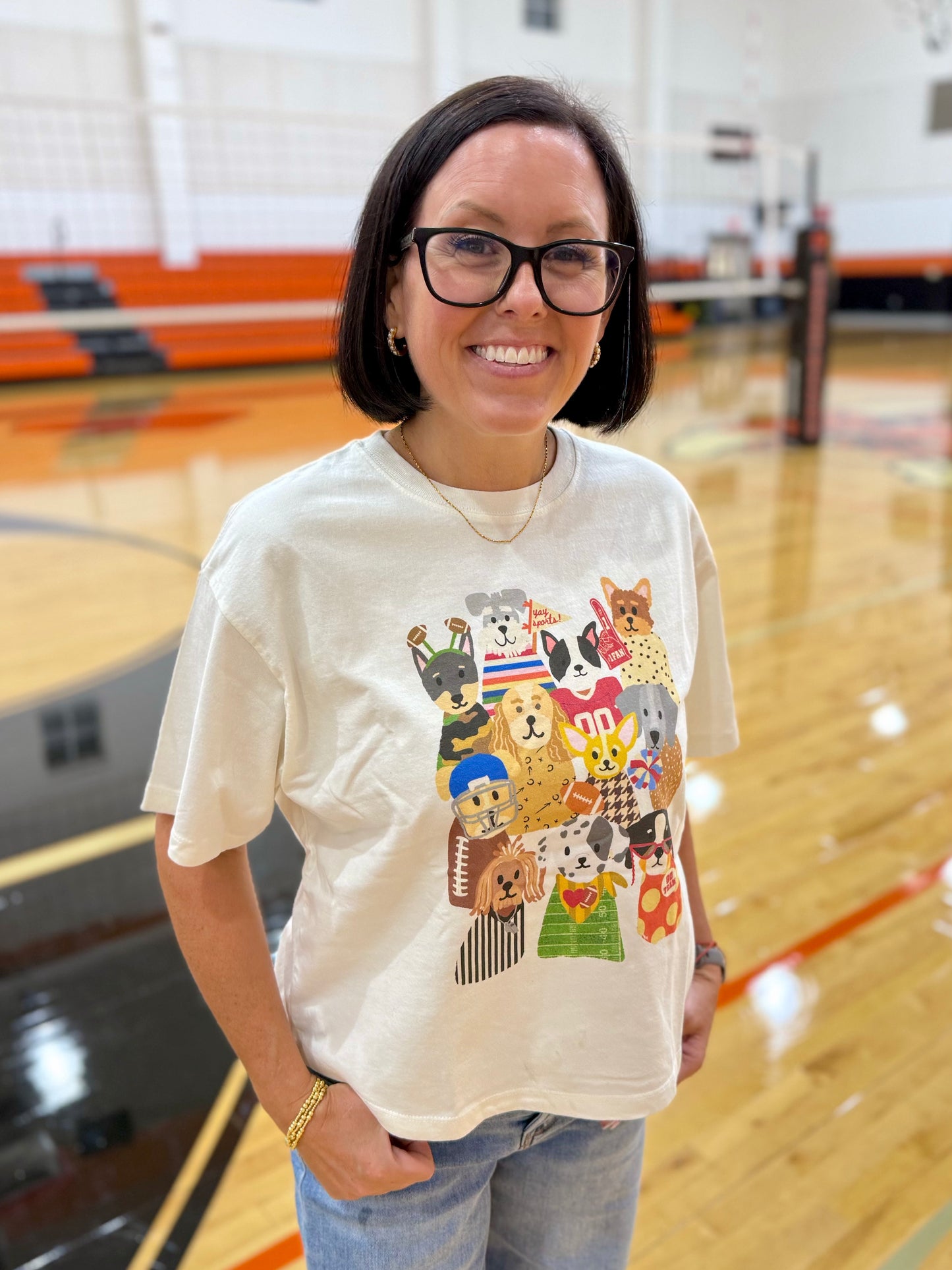 Dog Gameday Collage Crop Tee