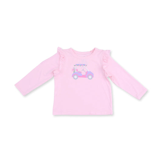 Golf Sets | Pink Golf Cart Long Sleeve Ruffle Tee