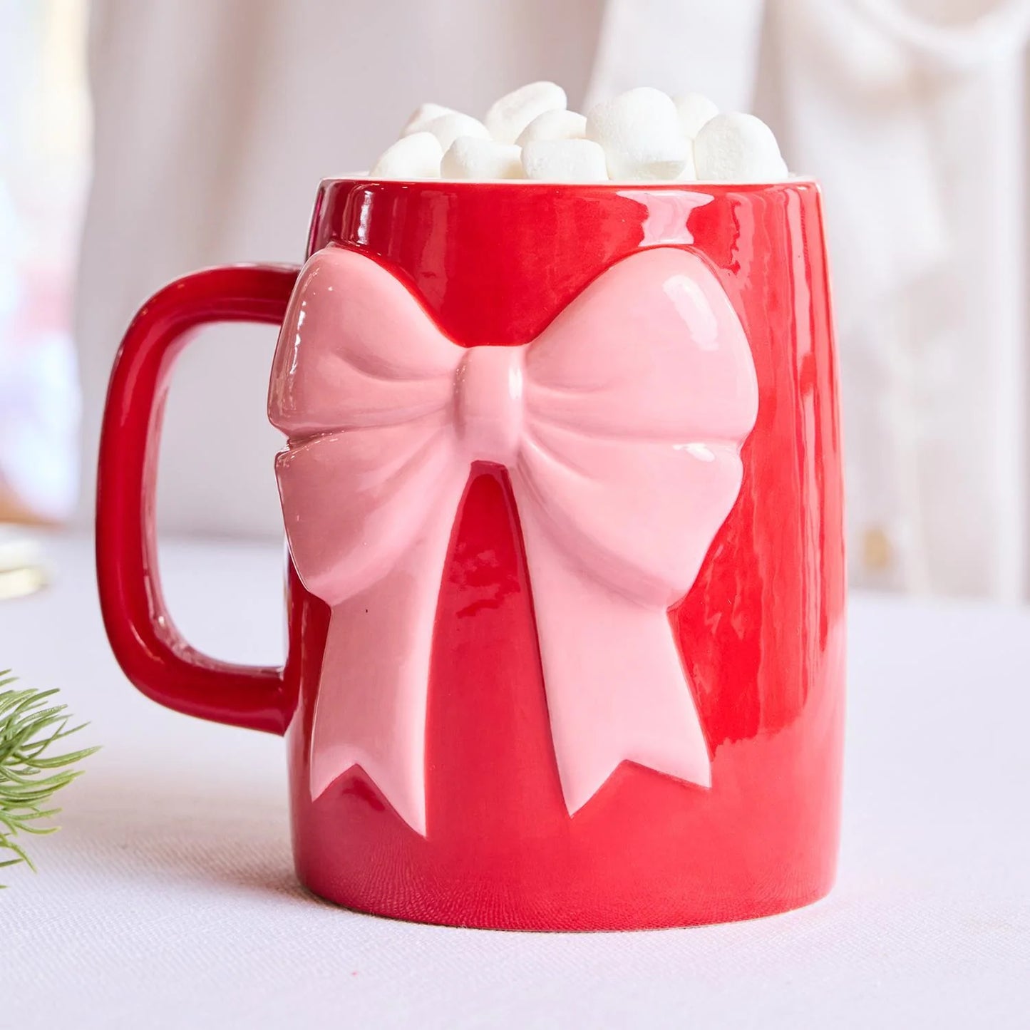 Red Mug with Pink Bow