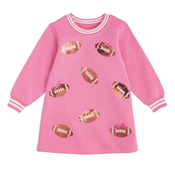 Pink Football Sequin Sweatshirt Dress