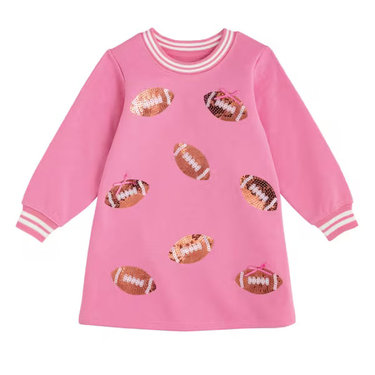 Pink Football Sequin Sweatshirt Dress