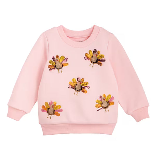 Pink Turkey Sequin Sweatshirt