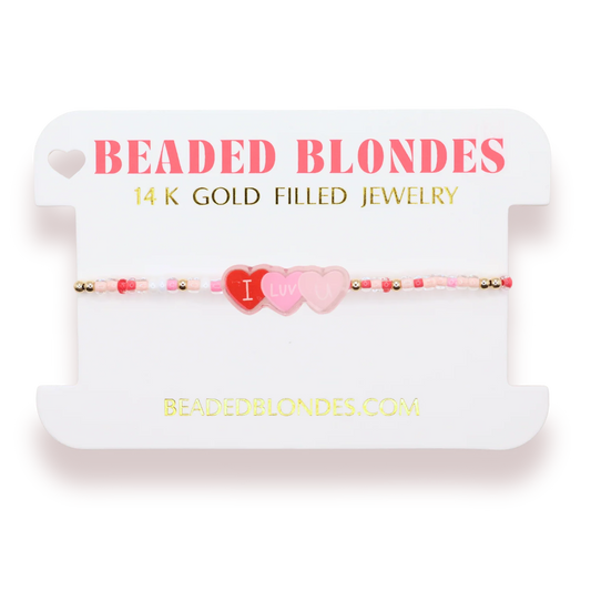 I Luv U Candy Heart Sprinkle Bracelet
