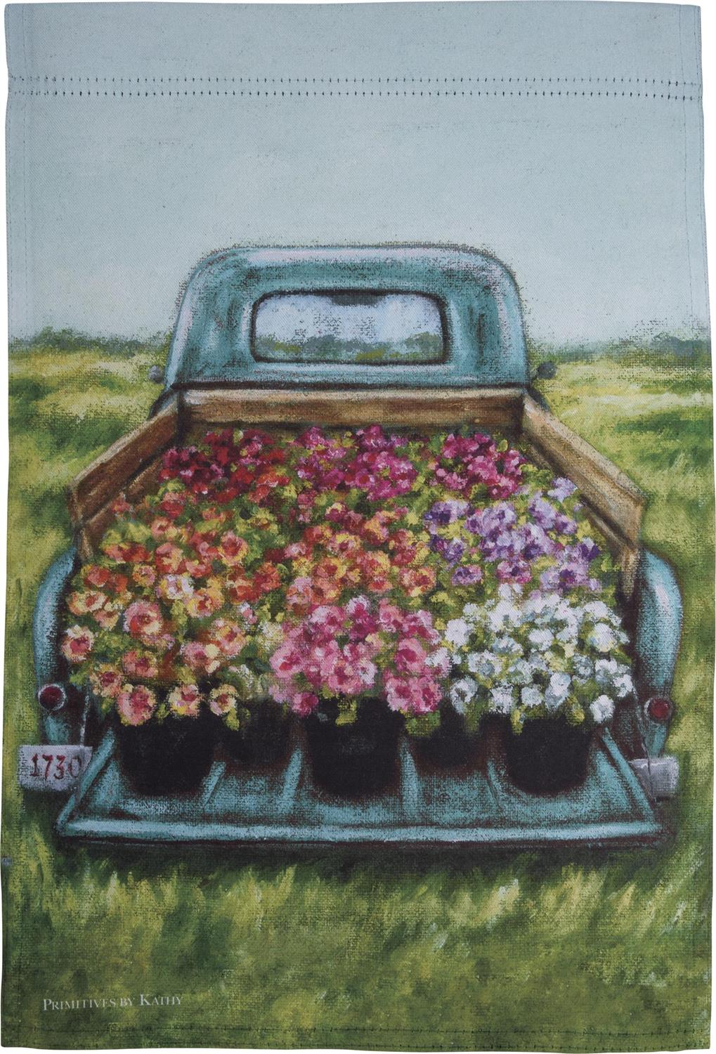 Blue Truck Garden Flag