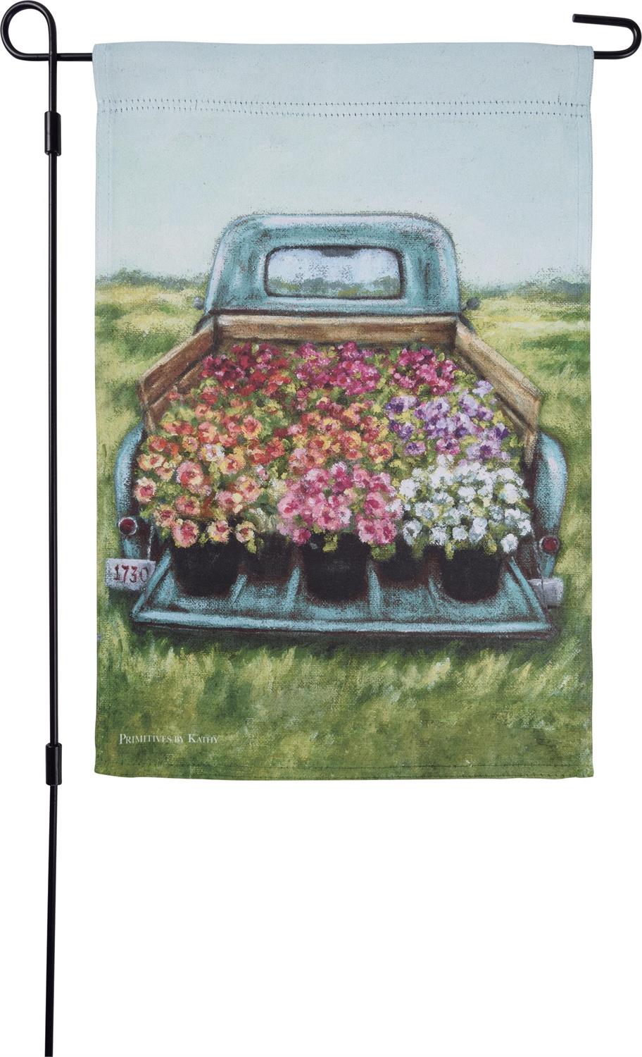 Blue Truck Garden Flag