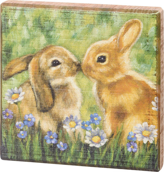 Block Sign | Kissing Bunnies