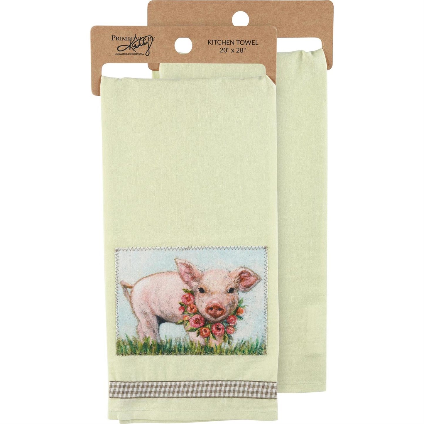 Kitchen Towel | Pig and Wreath