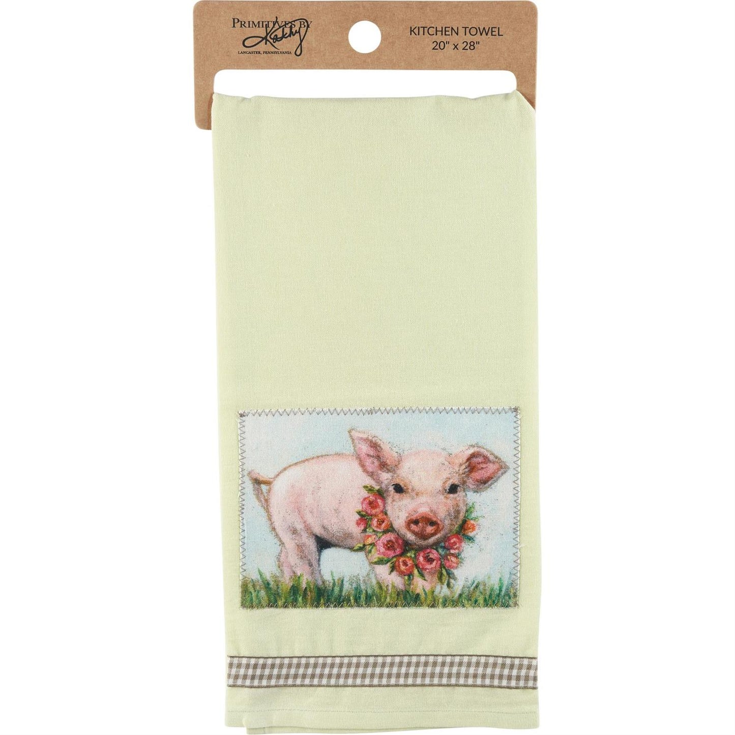 Kitchen Towel | Pig and Wreath