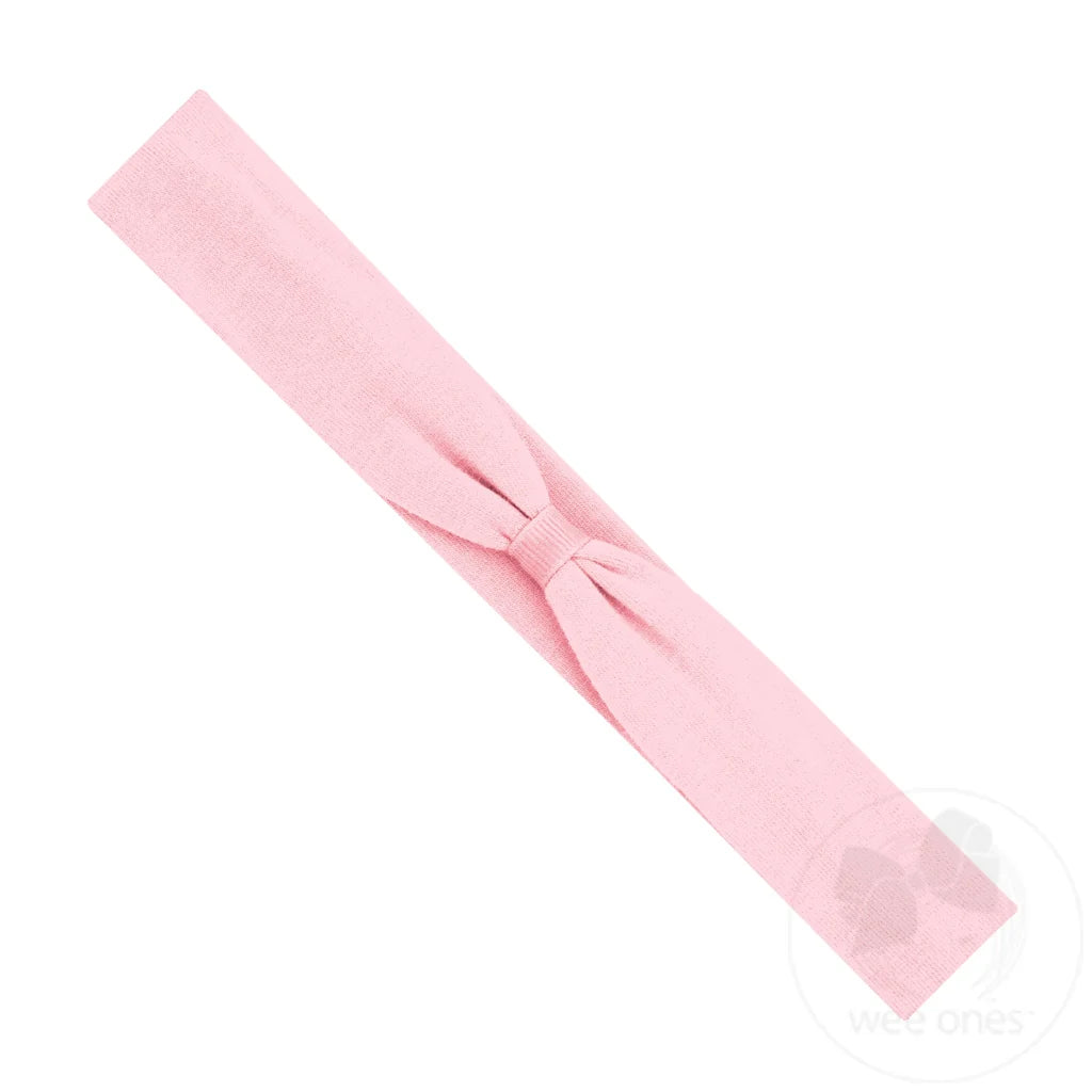 Add-a-Bow Cotton Jersey Baby Girls Hair Wrap | LT Pink